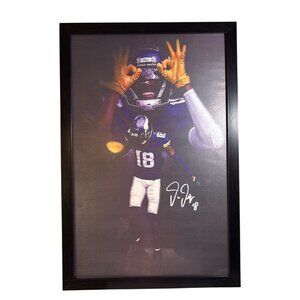 Justin Jefferson #18  Framed Art Poster 16 x 24" Minnesota Vikings NFL Football